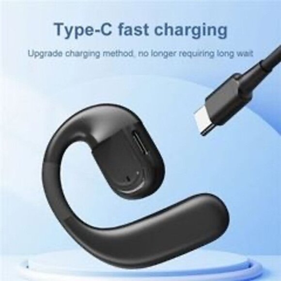 Bluetooth Open-Ear Headset With Type-C Charging 180° Rotation 900H Standby Water - Picture 1 of 6